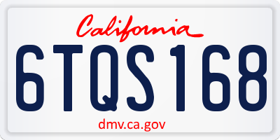 CA license plate 6TQS168