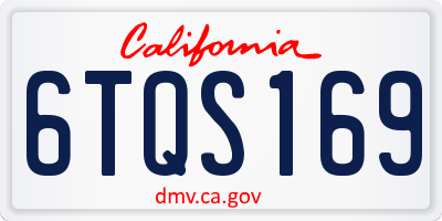 CA license plate 6TQS169