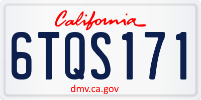 CA license plate 6TQS171