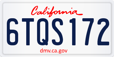 CA license plate 6TQS172