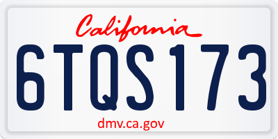 CA license plate 6TQS173