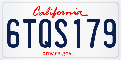 CA license plate 6TQS179