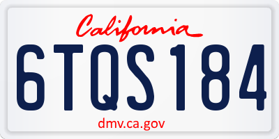 CA license plate 6TQS184