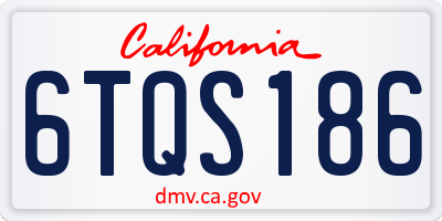 CA license plate 6TQS186