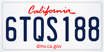 CA license plate 6TQS188