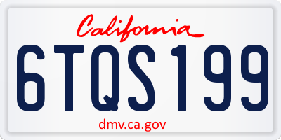 CA license plate 6TQS199