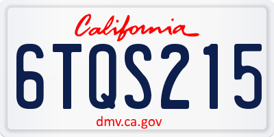 CA license plate 6TQS215