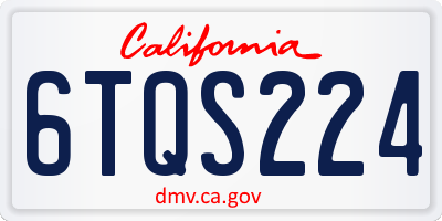 CA license plate 6TQS224