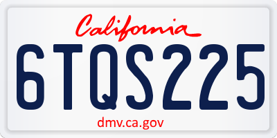 CA license plate 6TQS225