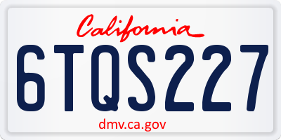 CA license plate 6TQS227