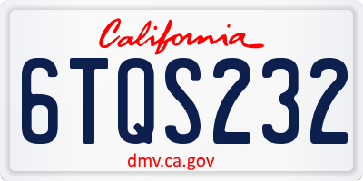 CA license plate 6TQS232