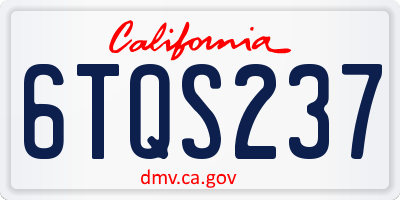 CA license plate 6TQS237