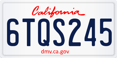 CA license plate 6TQS245