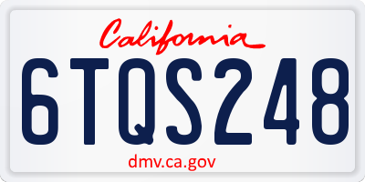 CA license plate 6TQS248
