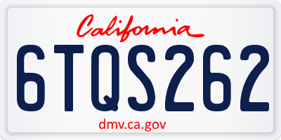 CA license plate 6TQS262