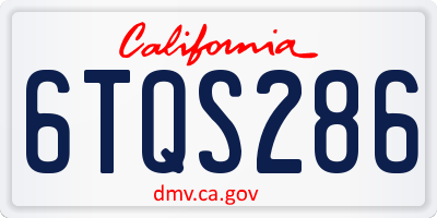 CA license plate 6TQS286