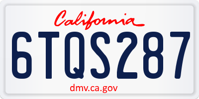 CA license plate 6TQS287