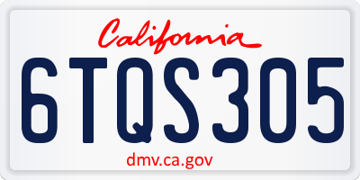 CA license plate 6TQS305