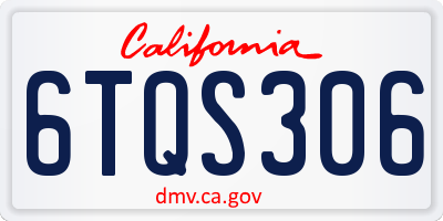 CA license plate 6TQS306