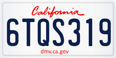 CA license plate 6TQS319