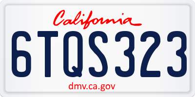 CA license plate 6TQS323