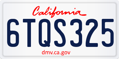 CA license plate 6TQS325