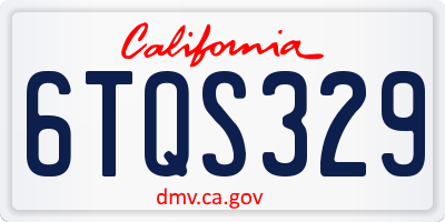 CA license plate 6TQS329