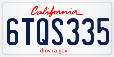 CA license plate 6TQS335