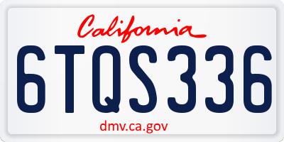CA license plate 6TQS336