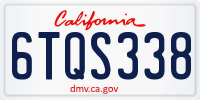 CA license plate 6TQS338