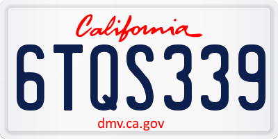 CA license plate 6TQS339