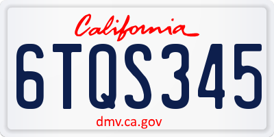 CA license plate 6TQS345