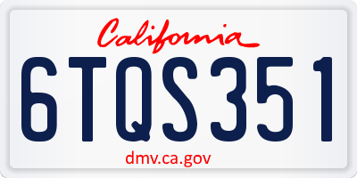 CA license plate 6TQS351