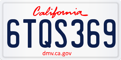 CA license plate 6TQS369