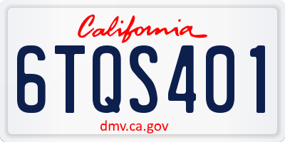 CA license plate 6TQS401