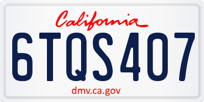 CA license plate 6TQS407