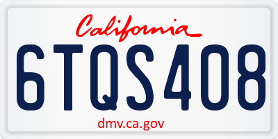 CA license plate 6TQS408