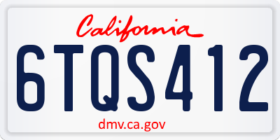 CA license plate 6TQS412