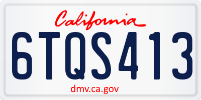 CA license plate 6TQS413