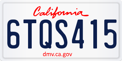CA license plate 6TQS415