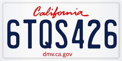 CA license plate 6TQS426