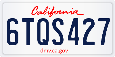 CA license plate 6TQS427