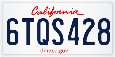 CA license plate 6TQS428