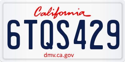 CA license plate 6TQS429