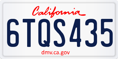 CA license plate 6TQS435
