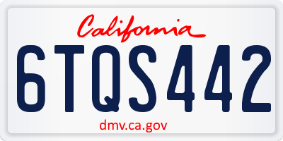 CA license plate 6TQS442