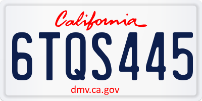 CA license plate 6TQS445