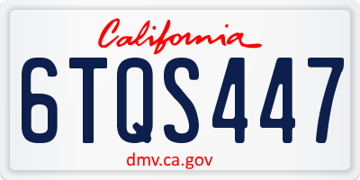 CA license plate 6TQS447