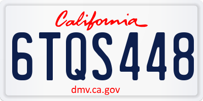 CA license plate 6TQS448