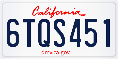 CA license plate 6TQS451